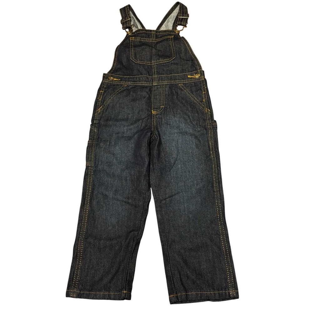 Wrangler Denim Overalls Toddler 4T Dark Wash Carpenter‎ Straight Leg